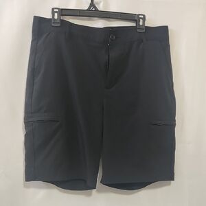 Men's Black Cargo Shorts with Zip Pockets